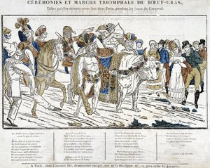 Gras oksekød ceremoni under karnevallet i Paris af School French
