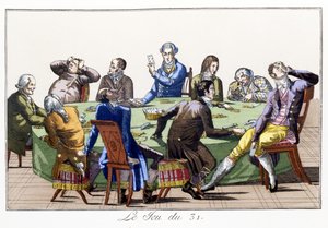The Game of 31 (håndfarvet akvatint) af School French