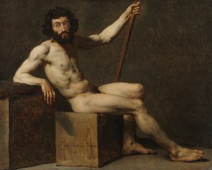 Nøgenstudie, slutningen af det 18.-begyndelsen af det 19. århundrede (olie på lærred)