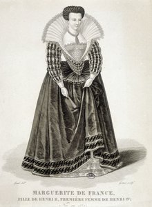 Portræt af Margareta af Valois, kendt som dronning Margot (1553-1615), dronning af Navarra, Henrik 4.s første hustru.