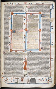 Royal 10 E. IV, f.145 En bas-de-page scene af en mand, der besøger en bager, fra 