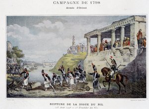 Brud på Nildæmningen - i "" Victories and Conquests of the French Armies"", Paris, n.d.