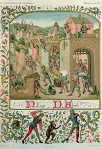 Plyndringen af Aalst og Grammont af indbyggerne i Gent i 1380, fra et manuskript af 