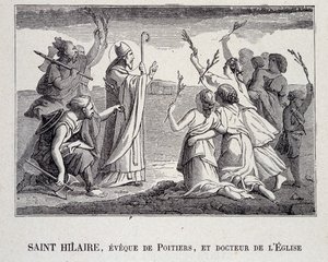 Saint Hilaire, Eveque of Poitiers og kirkedoktor, der døde i 367. af School French