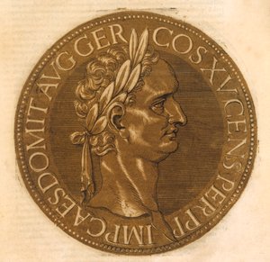 Kejser Domitian (farve litho) af School French
