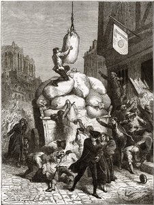 The War of Flours: Plyndring af bagerier i Paris, omkring 1775 (første frugter af den franske revolution)