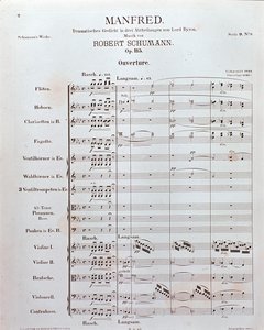 Noder til åbningen af "Manfred" (opus 115) af den tyske komponist Robert Schumann (tryk) af School German