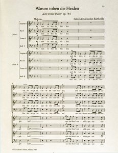 "Hvorfor raser hedningene" anden salme, op.38, af Felix Mendelssohn (litho) af School German