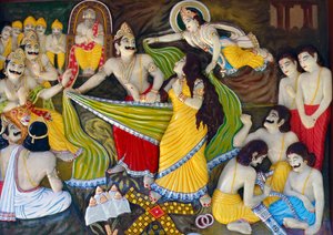 Draupadi Cheer-Haran af Dushasana Mahabharata