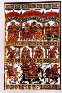 Miniaturemaleri af stof, Indien af School Indian