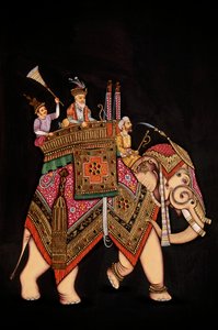 Miniaturemaleri af kejser Shah Jahan på papir af School Indian