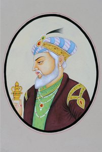 Miniaturemaleri af mogulkejser Aurangzeb af School Indian