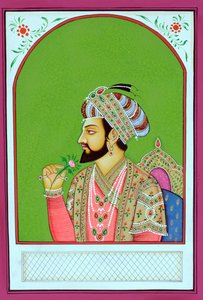 Miniaturemaleri af mogulkejseren Shah Jahan af School Indian