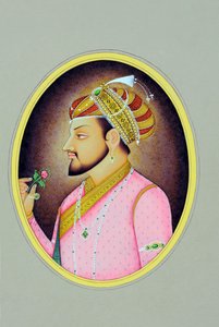 Miniaturemaleri af mogulkejseren Shah Jahan af School Indian
