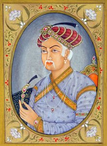 Miniaturemaleri af Mughul-kejseren Akbar af School Indian