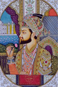 Miniaturemaleri af Mughul-kejser Shah Jahan Indien Asien af School Indian