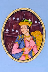 Miniaturemaleri af dronning Mumtaj Mahal Indien Asien af School Indian