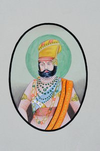 Miniaturepanting af Maharaja Jaswant Singh Jodhpur af School Indian