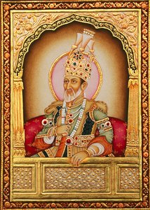 Mughal-miniaturemaleri Bahadur Shah Zafar af School Indian