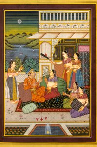 Mughul-miniaturemaleri, kærlighedsscener, Indien af School Indian