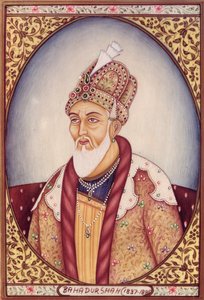 Portræt af Bahadur Shah II (1775-1862) af School Indian