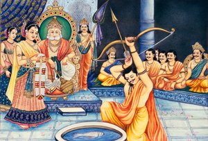 Swayamvar Miniaturemaleri på elfenben af School Indian