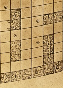 Detalje fra et islamisk Mekka-centreret verdenskort, Safavid-dynasti, fra Isfahan (messing) af School Iranian