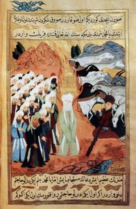 Møde mellem profeten Muhammed og en monoteistisk hyrde (vellum)