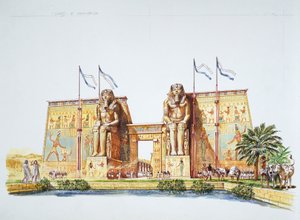 Det antikke Theben - rekonstruktion af statuerne af Amemhotep III, kendt som Memnonkolosserne, på Ramses II