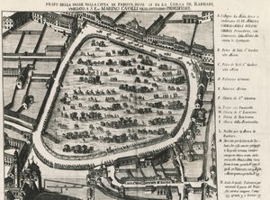 Gammelt layout af Prato della Valle, største plads i Padua, Italien af School Italian