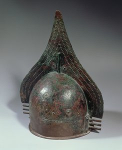 Bronzehjelm, Villanovan periode, 2. halvdel af 8. århundrede f.Kr. (bronze) af School Italian