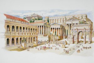 Forum Romanum (farve litografi)
