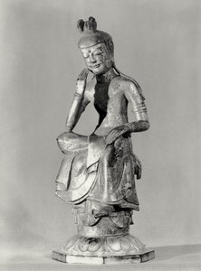 Bodhisattva siddende i en meditativ stilling, ca. 645-794 (forgyldt bronze) (s/h foto) af Japanese School
