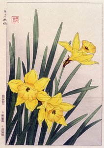 Luk Påskeliljer - japansk print af Japanese School