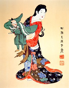 Culture of Old Japan - en Bunraku-dukkespiller af School Japanese