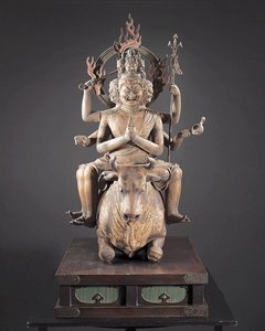 Daiitoku Myoo, Kamakura Perio d, ca. 1251-99 (Od, Metal, Guld ea f & Pigmen t) af Japanese School