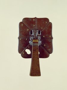 Skuffehåndtag dekoreret med design af en frø (jern  kobber) af School Japanese