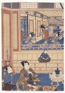 Genji (træsnit i farver) af School Japanese