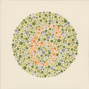 Ishihara-farvetest til påvisning af farveblindhed. (farvelitografi)
