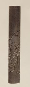 Sværdbeslag, Edo-periode 1615-1868 (indlagt bronze) (for bagside se 142625) af Japanese School