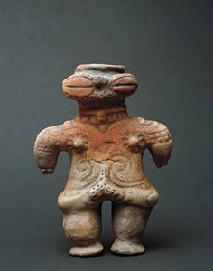 Terracotta dogu-skulptur fra Akita, Jomon-perioden 11.-4. århundrede f.Kr af Japanese School
