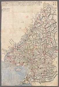 En provins i Korea,  Kort over Korae-provinserne, der viser pistalstationer og hovedruter af School Korean