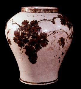 Art coreen: porcelænskrukke fra Yi-perioden (1392-1910), Duksoo; Museum of Fine Arts of the Palace af School Korean