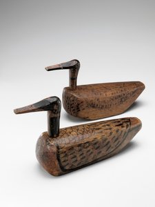 Par bryllupsænder (kirogi), Joseon-dynastiet, ca. 1900 (malet træ)