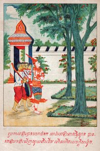 Mahajanaka Jataka. (stik, ca. 1910) af School Laotian