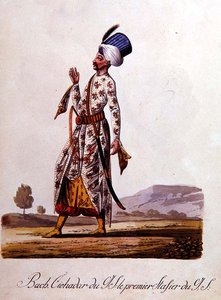 Sultan, fra album med tyrkiske kostumer, slutningen af det 18. århundrede