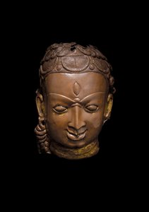 Repouse maske af Shiva, ca. 11. århundrede (kobber) af School Nepalese