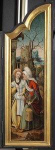 Tilbedelse af hyrderne (venstre panel af en triptykon) af School Netherlandish