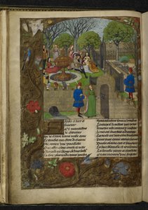 Harley 4425 f. 12v Have of Pleasure (vellum) af School Netherlandish