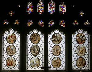 Nulstil femiske rundeller (farvet glas) af School Netherlandish